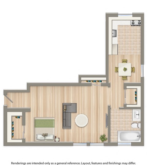 a floor plan of a room with a bathroom and a bedroom
